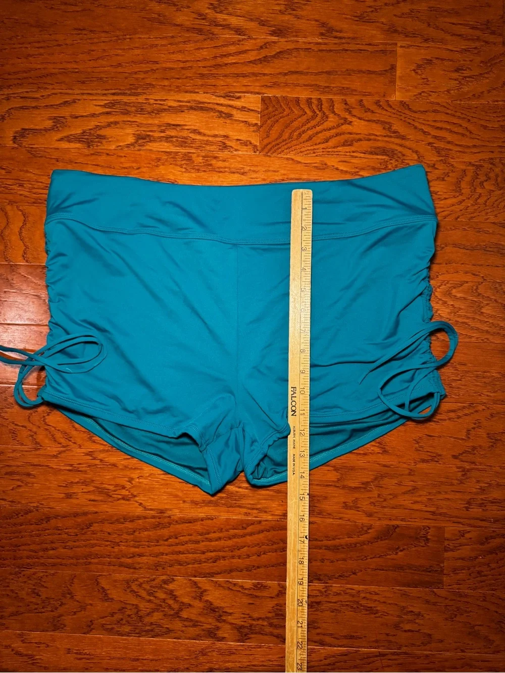 Beach House Women’s Plus Size 18W Blake Teal Adjustable Side Tie Swim Shorts